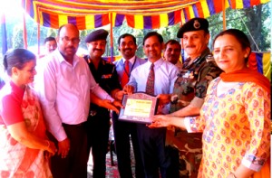 IG BSF Rakesh Kumar with president BWWA Pratiba Sharma with Principal of different schools on Wednesday.