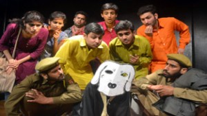 A scene from the play ‘Girgit’ staged at Natrang’s Sunday Theatre Series.