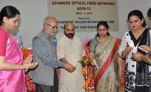 Minister for Education Naeem Akhtar, Minister for Social Welfare Bali Bhagat and Minister of State for Information Priya Sethi inaugurating one-day workshop at GCET on Saturday.