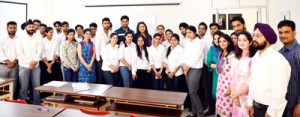 Director WTC Noida with students of ICccR & HRM, JU on Wednesday.