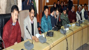 CEC LAHDC, Leh, DDC and others during launch of public grievance portal at Leh on Sunday. 