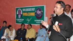 Minister for CAPD, Choudhary Zulfkar Ali addressing a gathering on Friday.