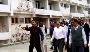 Speaker Legislative Assembly Kavinder Gupta during his visit to MLA Hostel, Srinagar on Wednesday.