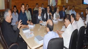 Minister for Haj, Abdul Rehman Veeri chairing State Waqf Council meeting at Jammu.