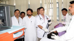 Health Minister Ch Lal Singh dedicating Endoscopy Unit at GMC&H in Jammu on Sunday.