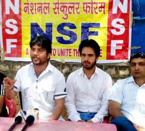 Sukhdev Singh, NSF president addressing press conference on Wednesday.