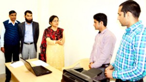 Deputy Commissioner, Sushma Chauhan interacting with officials on Tuesday.
