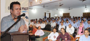 Minister for CA&PD Ch. Zulfkar Ali speaking during awareness programme on Monday. 