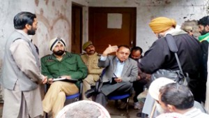 DC and SSP Poonch interacting with people at LoC village on Wednesday.