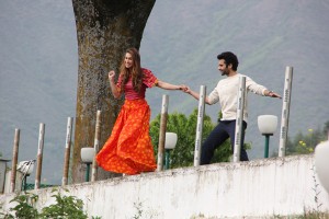 Actor Jackky and actress Lauren in Srinagar for the promotion of Bollywood film to be released on May 21.