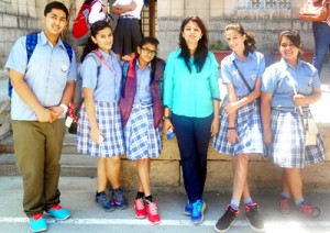 Students of  KC Public School who visited Malta as members of Indian delegation posing for a group photograph along with their teacher in-charge.