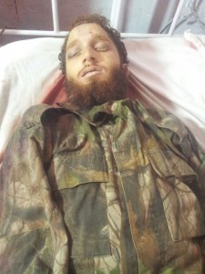 Body of slain LeT commander in Mendhar on Friday. Another pic on page 6. -Excelsior/Harbhajan