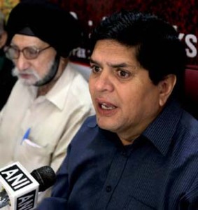 Rajiv Chuni addressing a press conference at Jammu on Friday. -Excelsior/Rakesh