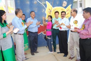 Climber being clapped by the dignitaries during the inaugural function of the 15th Jammu District Sport Climbing Championship on Saturday.