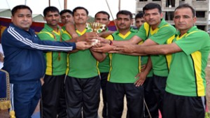 Winners being felicitated during the valedictory function of the wrestling  and weightlifting competition organized by 166 Bn CRPF in Jammu.