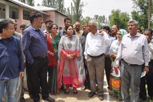 Minister of State for Education, Priya Sethi during visit to Anantnag on Friday. 