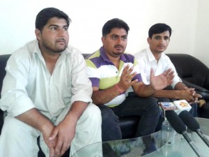 Organisers of State Champions Trophy T20 Cricket Tournament addressing media persons on Tuesday. 