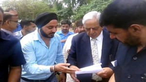 CM Mufti Sayeed being submitted a memorandum against semester system.