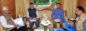 Governor, N N Vohra reviewing arrangements for Shri Amarnathji Yatra at Rajbhavan.
