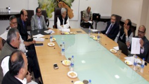 Chief Minister Mufti Mohammad Sayeed chairing a meeting at Srinagar on Wednesday.