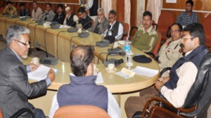 Deputy Commissioner Leh Saugat Biswas chairing a meeting on Tuesday.