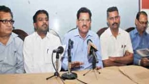 President of All J&K Sadguru Kabir Sabha, Bhagat Mahasabha and Megh Sudar Sabha, addressing media persons at Jammu on Wednesday.