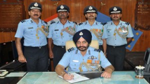 Air Marshal, B S Dhanoa, AOC-in-C, SWAC relinquishing office on Sunday.