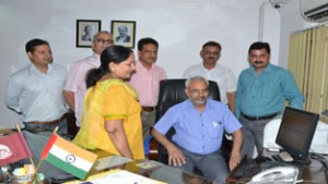 JU VC inaugurating online admission process for various courses in the University on Wednesday.