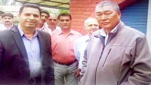 Minister for Cooperative, Chering Dorjay during his visit to SCARD Bank on Wednesday.