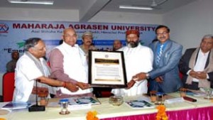 Dignitaries during International Conference at Maharaja Agrasen University.