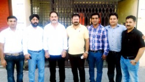 Newly elected office bearers of VDA posing for a group photograph at Jammu on Sunday.