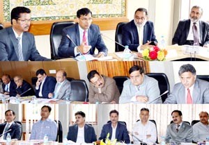 Minister for Finance, Dr Haseeb A Drabu speaking at an interactive programme at Srinagar on Friday. 