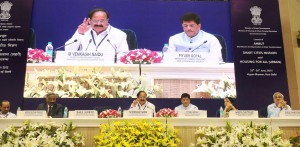 Union Minister for Urban Development, Housing and Urban Poverty Alleviation and Parliamentary Affairs, M. Venkaiah Naidu addressing at the presentation of Sanction Letters to States under AMRUT Mission, in New Delhi on Friday.
