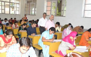 JU VC inspecting a JUET examination Centre on Thursday.
