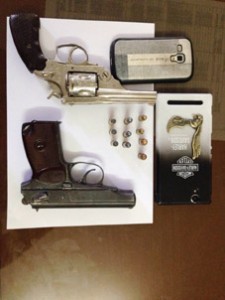 Imported revolver, pistol and ammunition recovered by City police on Thursday.