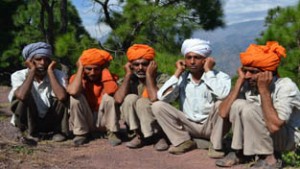 Traditional Bhakh singers from Mata Vaishnodevi hills performing Bhakh style of Dogri music. 