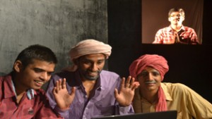 A scene from the play 'Naak Ka Sawaal' presented by Natrang in its weekly series 'Sunday Theatre'.