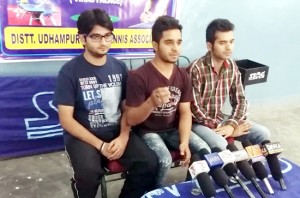 Ankit Sharma interacting with media persons at Udhampur on Wednesday.
