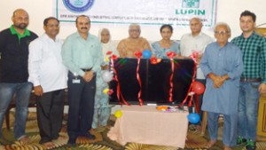  Officials of Lupin Limited Jammu during their visit to Old Age Home, Amphalla on Wednesday.