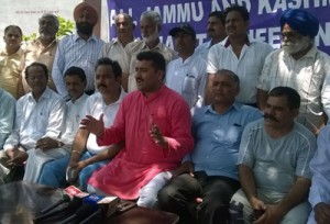 AJKPC members during a meeting at Vijaypur in Samba district.