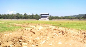 Under construction sports stadium at Samba.  -Excelsior/Gautam