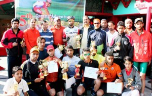 Winners of 5th Damna Adventurers Cycling Challenge posing for group photograph at Srinagar.