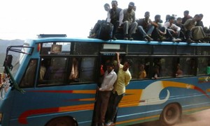 Overloaded passenger vehicle on Udhampur route.