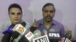 Ramesh Singh Satyal, president, Private School Teachers Association addressing press conference on Friday.