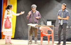 A scene from Hindi play ‘Solution X’