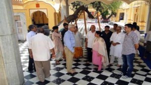 MoS for Education, Priya Sethi during her visit to Panjbakhtar temple on Tuesday.