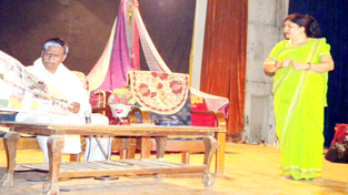 A scene from the play ‘ Haadsa Haqeekat’ staged at District Drama Festival, Reasi on Friday.