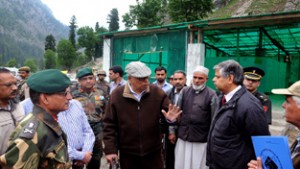 Governor N N Vohra reviewing arrangements for Amarnathji Yatra on Sunday.