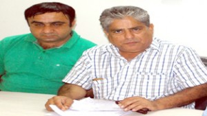 BJP leaders at a press conference at Jammu on Wednesday. -Excelsior/ Rakesh