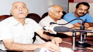 Members of Utsav Celebration Committee addressing a press conference at Jammu on Saturday. -Excelsior/Rakesh